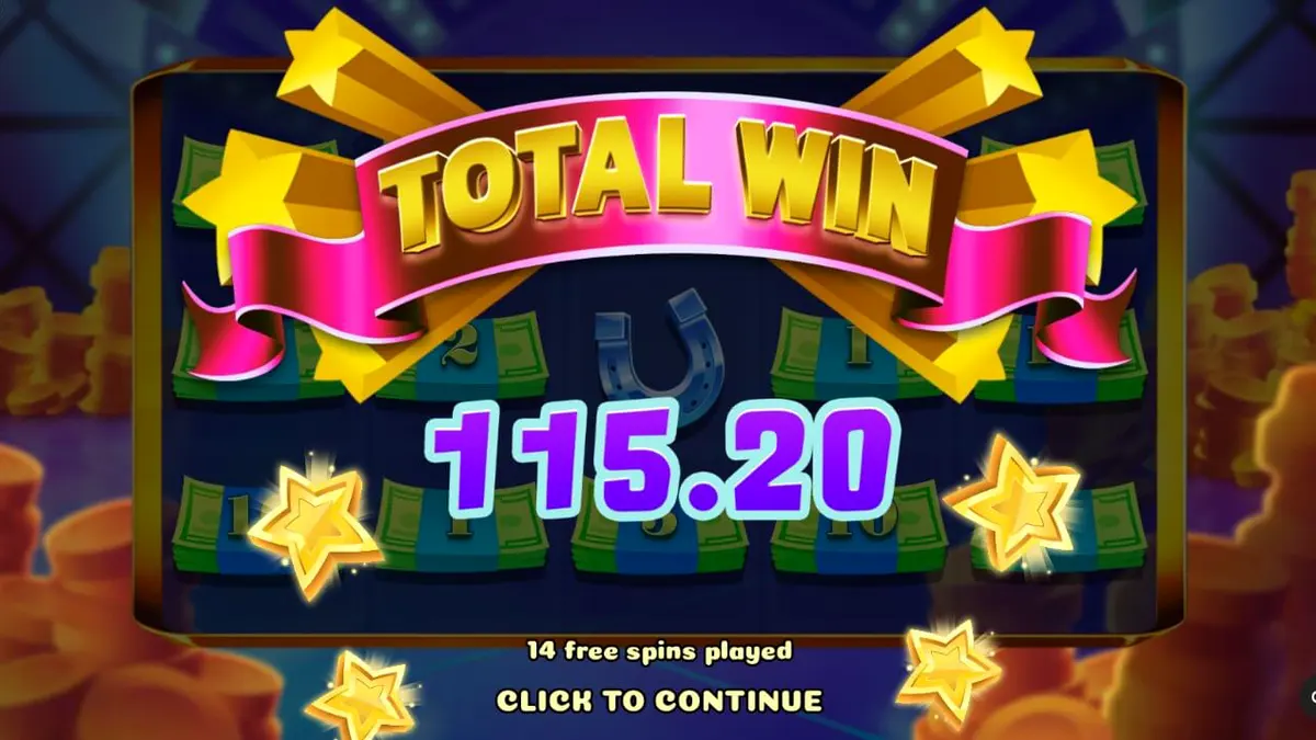 Interface vibrante e colorida do slot Magic Piggy OG com elementos de show de TV