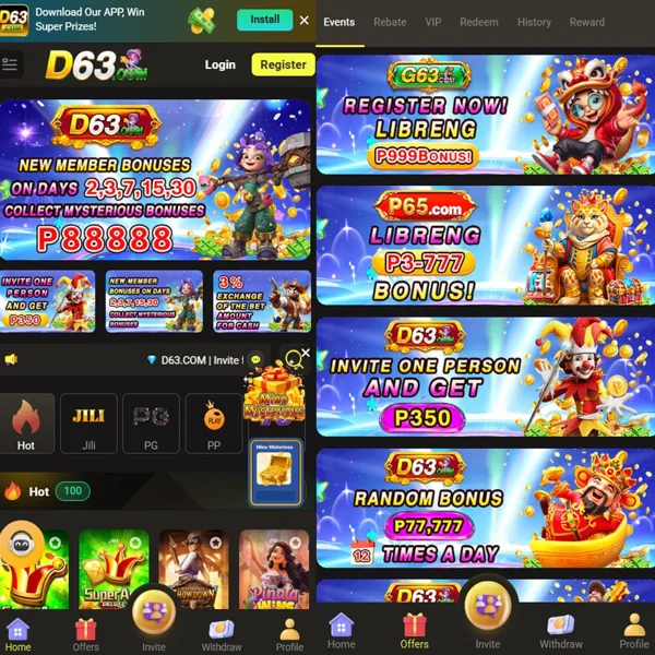 D63 Bonus Member Baru 100%